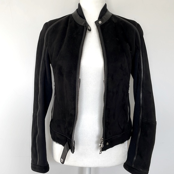 Prada Black Suede Jacket Size 40 - Picture 4 of 14